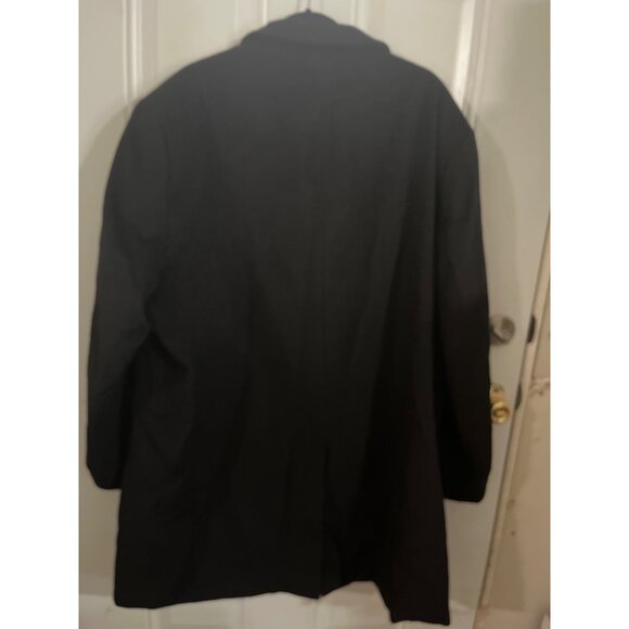 Saddlebred Biltmore black button front collared wool blend coat size 48R - Picture 2 of 5